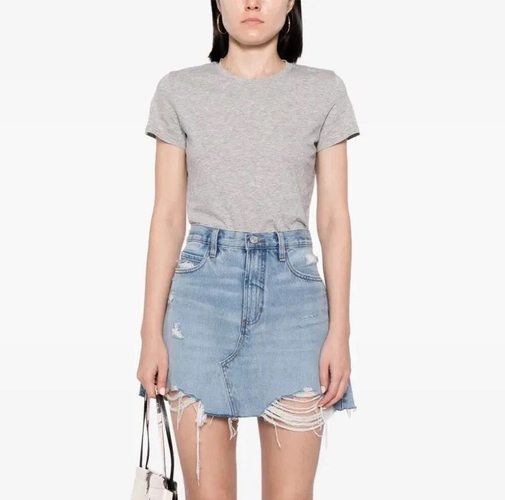 Vince Heathered Gray Pima Cotton Crew Neck T-Shirt Minimalist M A010605